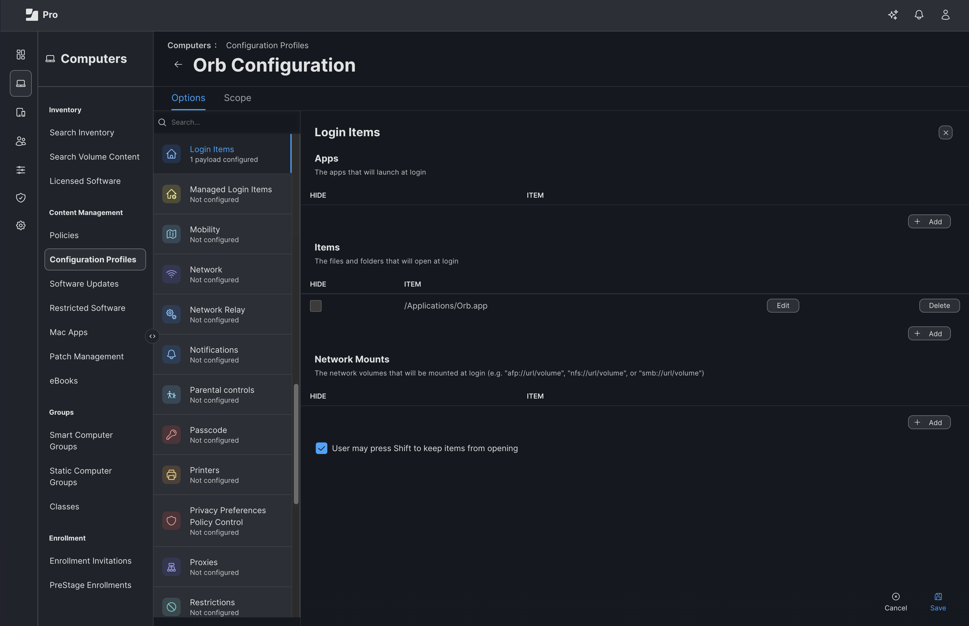 Custom Profile
