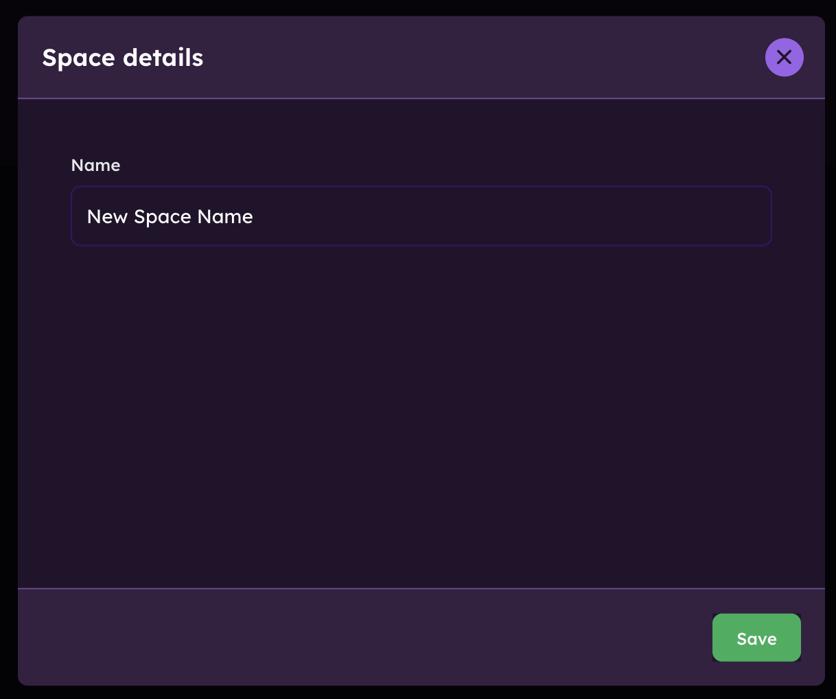 Edit Space Name