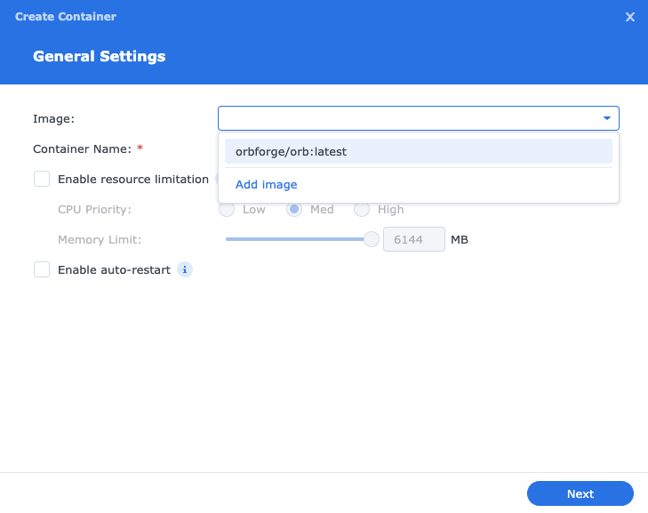 General settings Orb image